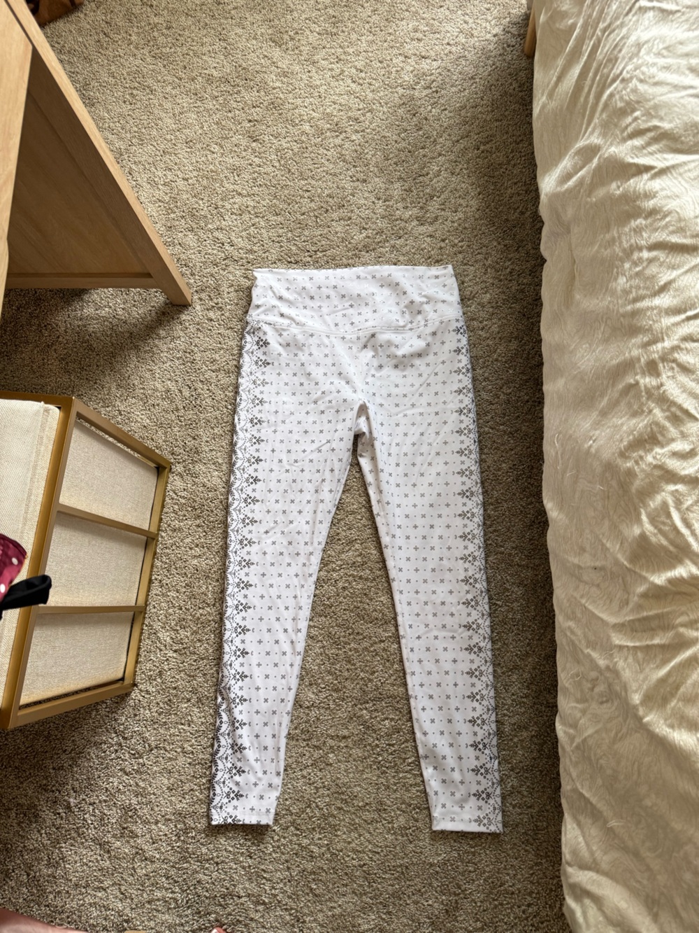 Glyder White Leggings with silver
